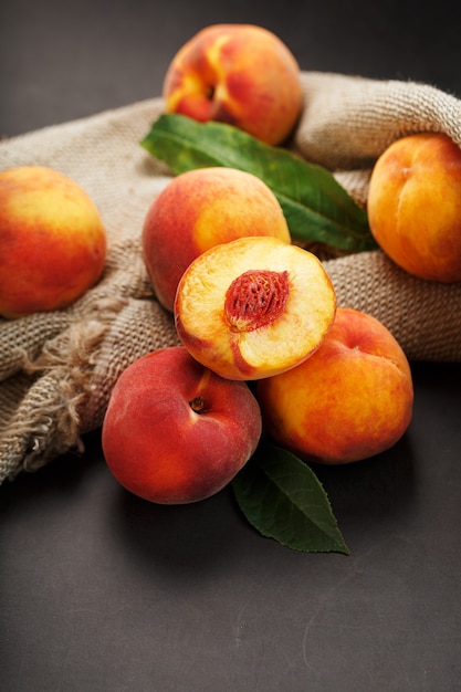 Sweet Peaches on a sharp stone table