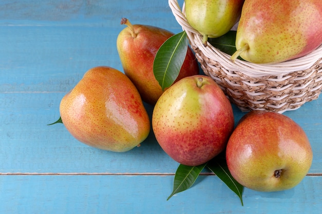 Sweet pears in the basket