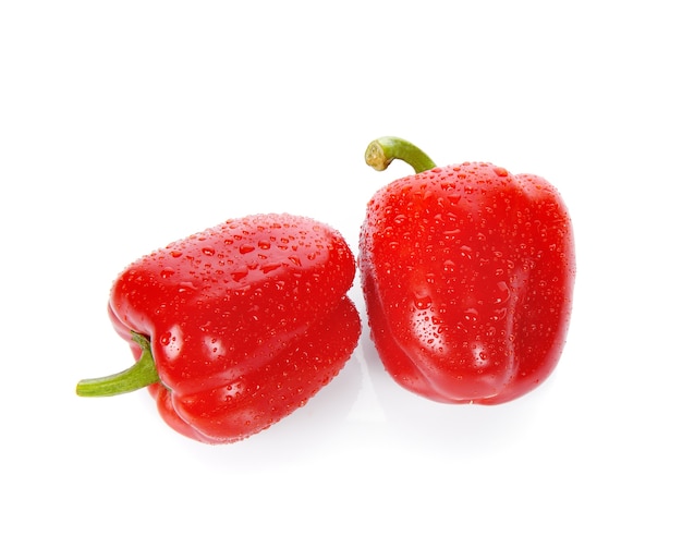  sweet Peppers isolated on white background.
