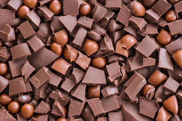 Sweet pieces of chocolate