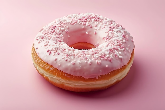 Sweet pink donut pastry product