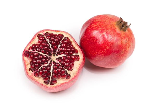 Sweet pomegranate isolated on white background