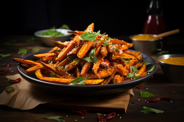 Sweet Potato Fries Vegan Recipe Food Photography