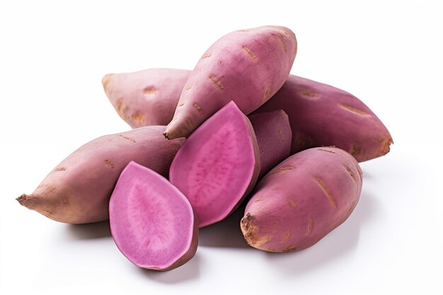 Photo sweet potato okinawan purple on white