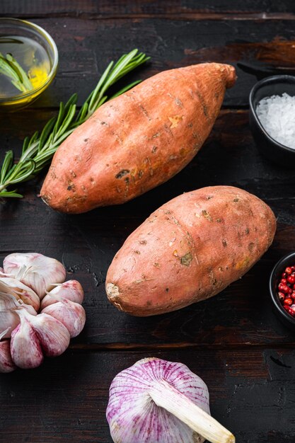 Sweet potato and seasoning ingredients