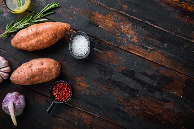 Sweet potato and seasoning ingredients