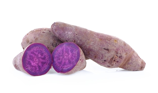 Sweet potato on white background