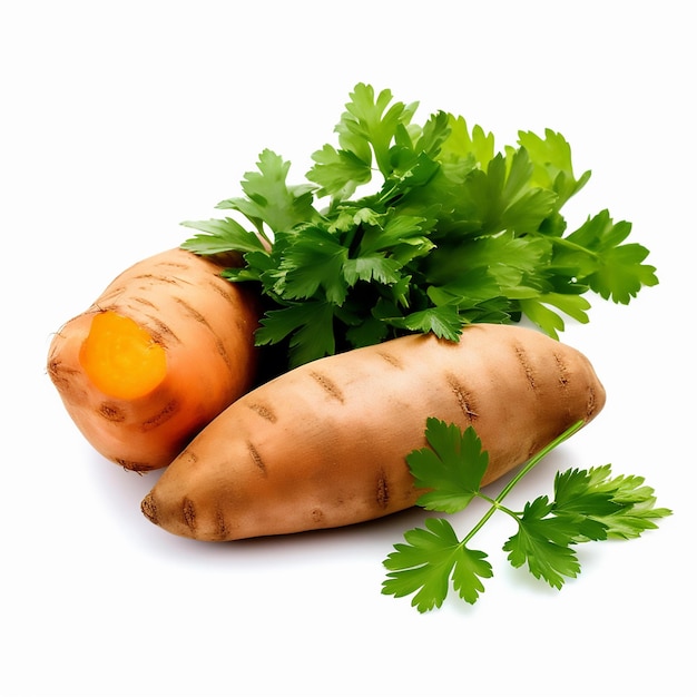 Sweet Potato with green leaves