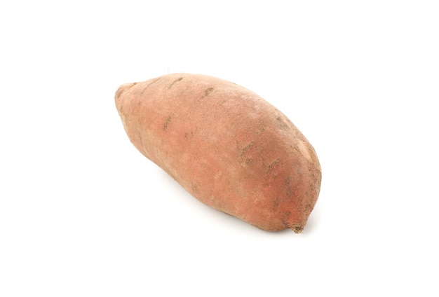 Sweet potatoes isolated on white surface. Vegetables