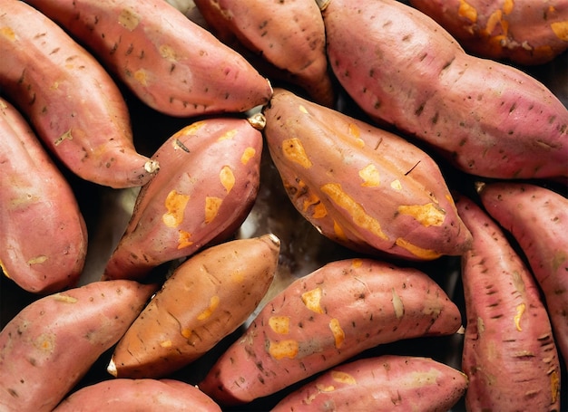 sweet potatoes top view