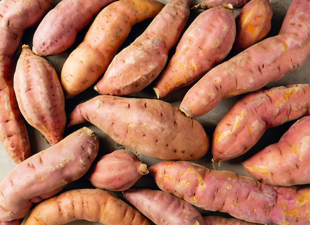 sweet potatoes top view