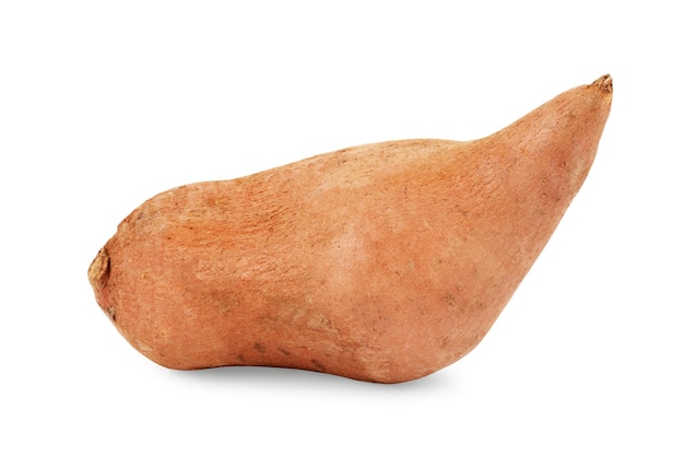 Sweet potatoes on white background