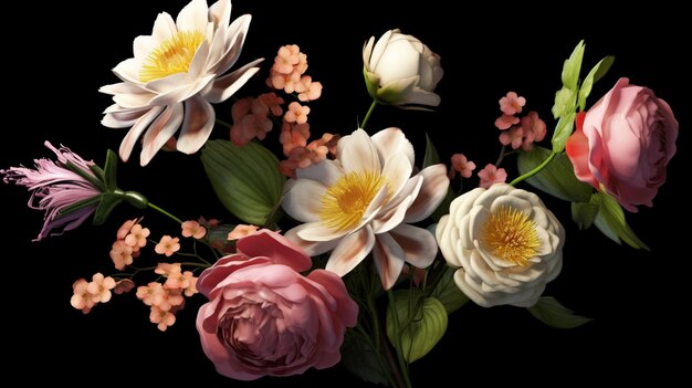 sweet pretty victorian realistic flowers Ai Generative