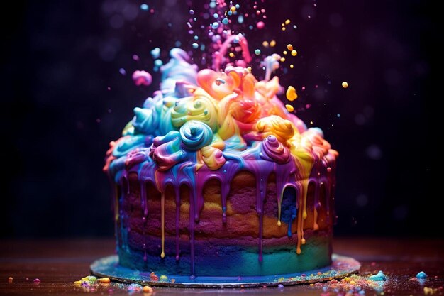 Sweet Rainbow Spectacle Cake Extravaganza