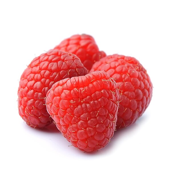 Sweet raspberry isolated on white background