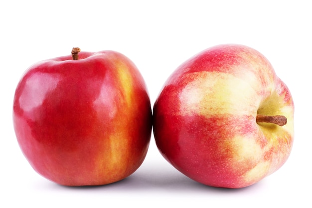 Sweet red apples isolated on white background