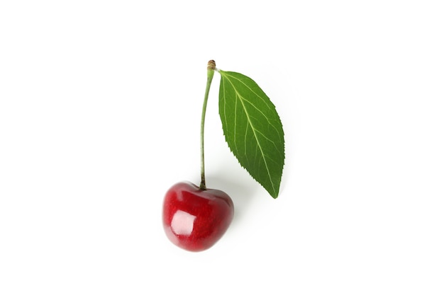 Sweet red cherry isolated on white background