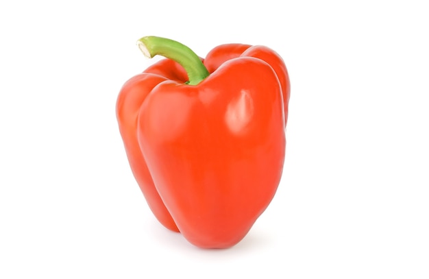 Sweet red pepper isolated on white cutout