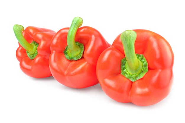 Sweet red pepper isolated on white