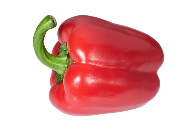 Sweet red pepper on white