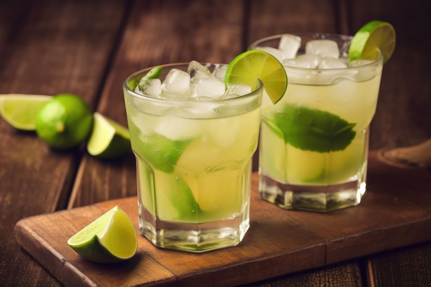 달콤하고 상쾌한 음료 Caipirinha 칵테일