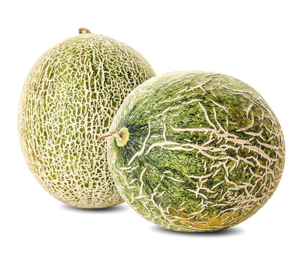 Sweet ripe melons on white background