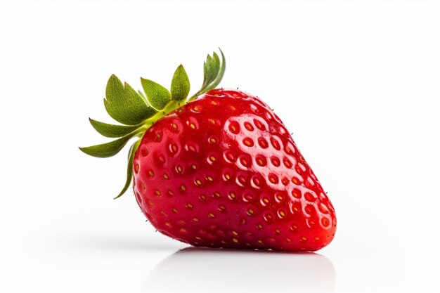 Sweet ripe red strawberry on white background