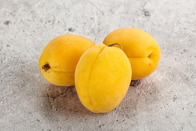 Sweet ripe tasty apricot heap isolated