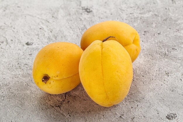 Sweet ripe tasty apricot heap isolated