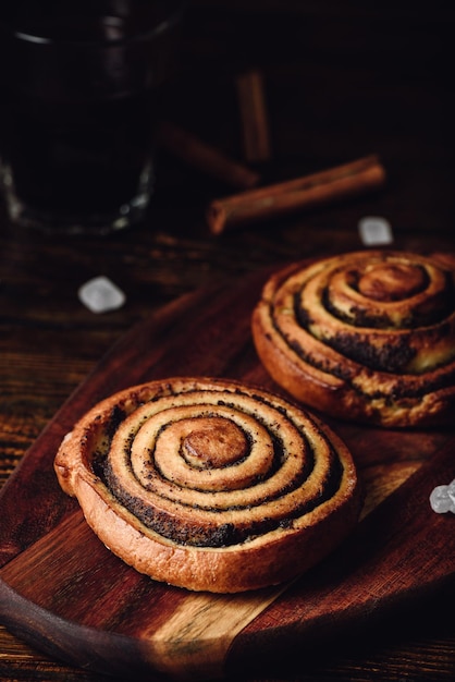 Sweet roll with poppy seeds