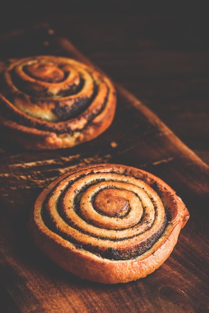 Sweet roll with poppy seeds