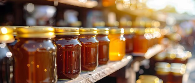 Sweet Selections Handcrafted Honey Jars and Pure Honey Fair at Market Stall