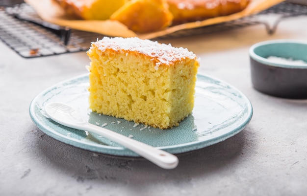 Sweet semolina pastry slice