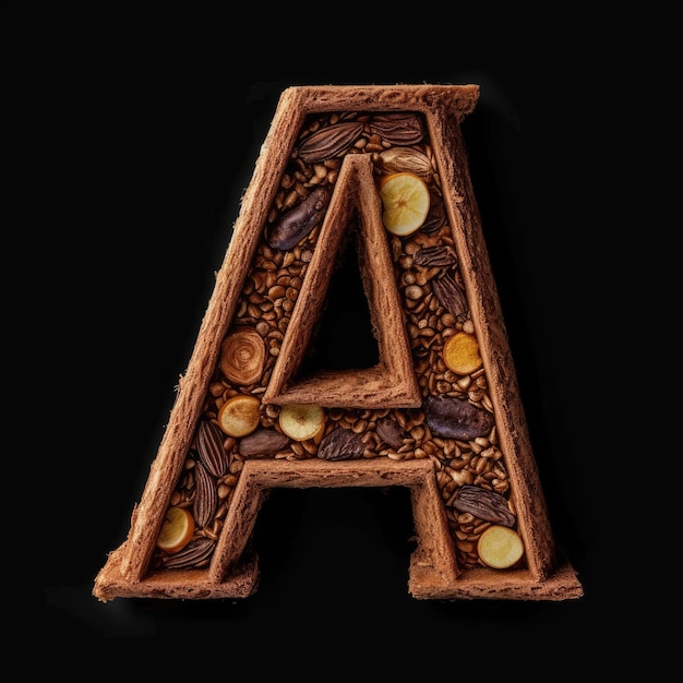 Sweet and Sensational letter A Made of Cocoa