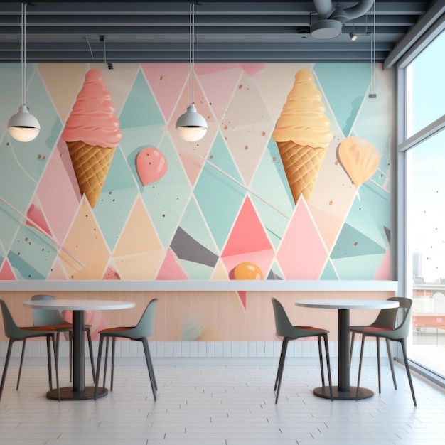 Photo sweet sensations whimsical patterns and scrumptious colors for an ice cream shop wallpaper