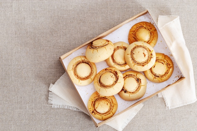 Sweet Shortbread-koekjes in document vakje, hoogste mening.