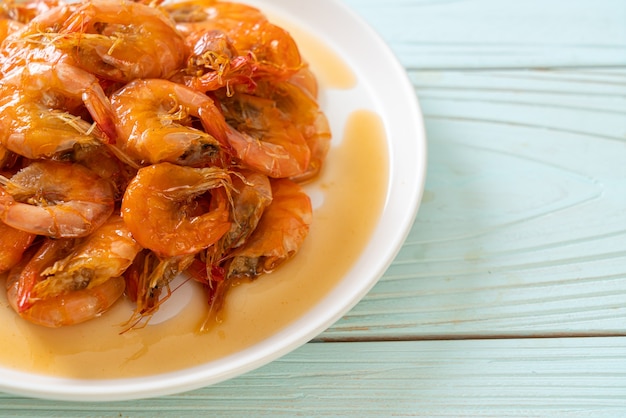 Sweet shrimps is Thai dish which cooks with fish sauce and sugar - Asian food style