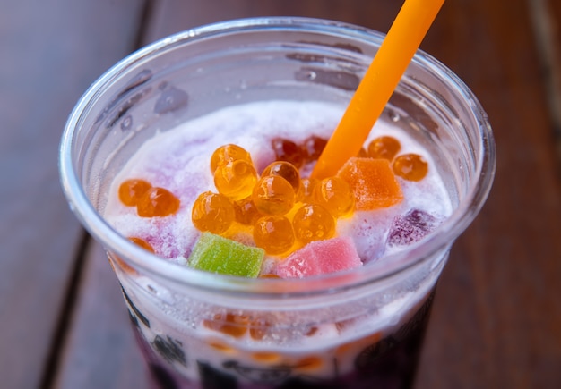 Sweet soda smoothie with jelly.