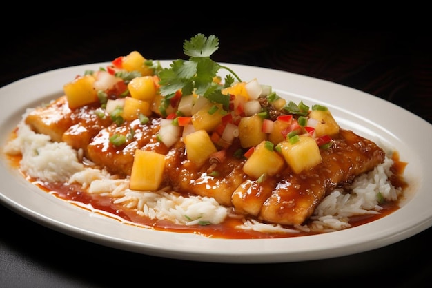 Sweet and Sour Pork Enchiladas with Pineapple