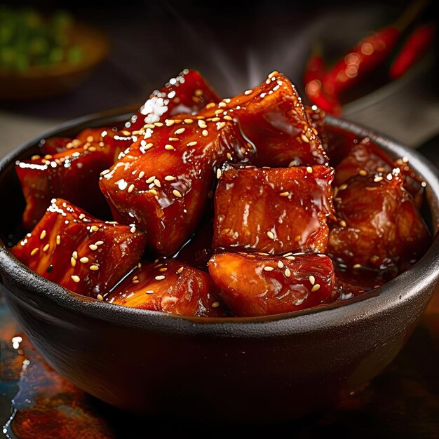 A sweet and spicy glaze made with honey soy sauce and ginger perfect for chicken or pork