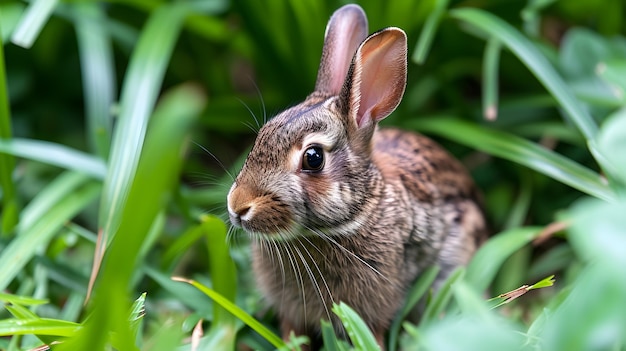 写真 スイート・スプリング・グリーティングズ・バニー (sweet spring greetings bunny in a nature-inspired gift concept) は自然に触発されたプレゼントコンセプトで作成された ai です