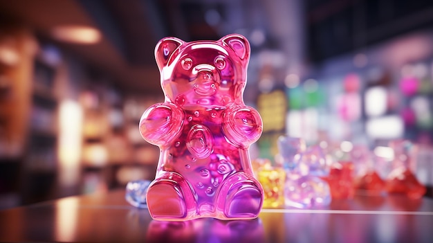 Sweet Standout Closeup Shot of a Single Gummy Bear