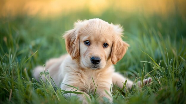 Photo a sweet summer scene adorable puppies