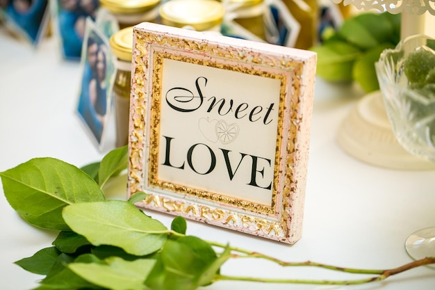 Foto sweet table cornice con il messaggio