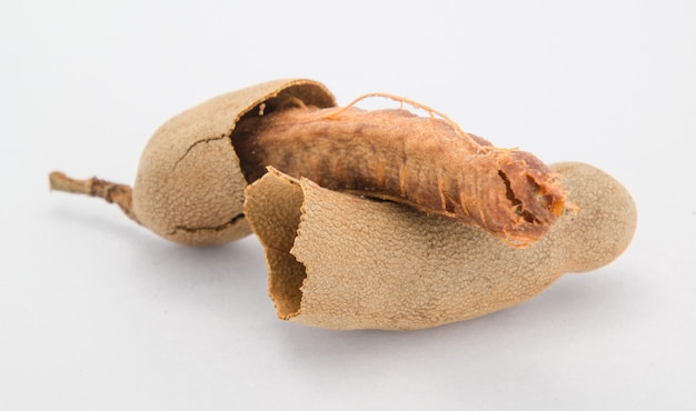 The Sweet tamarind for eating on white background