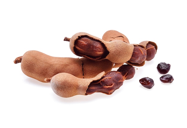 Sweet tamarind isolated on white