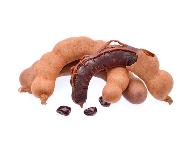 Sweet tamarind isolated on white