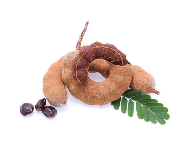 Sweet tamarind isolated on white