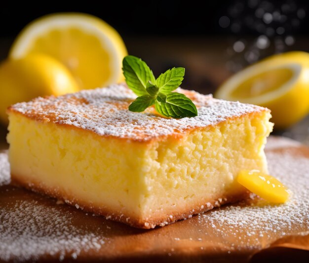 Sweet and tangy Italian lemon ricotta cake Generative AI