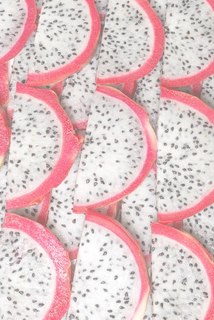 Sweet tasty dragon fruit or pitaya slices